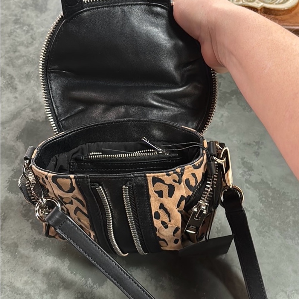 Alexander Wang Leopard Print Crossbody Bag in Tan and Black - Picture 3 of 9